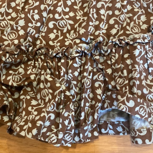 Tea Collection gated floral dress - brown with blue-grey pattern. - Picture 5 of 6